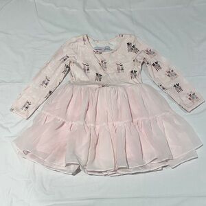 Smocked Sweets Magical Moments Pink Chiffon Skirted Twirl Dress - Size 3